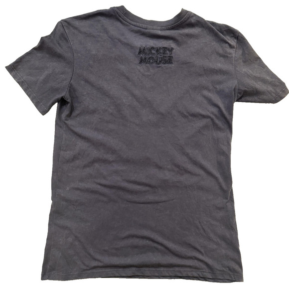 Disney Mickey Mouse Shirt Women Medium Gray Embroidered Classic Cartoon Back Hit - Picture 6 of 7